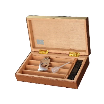 Unique Design Book Shaped Leather Travel Humidor Cigar Case