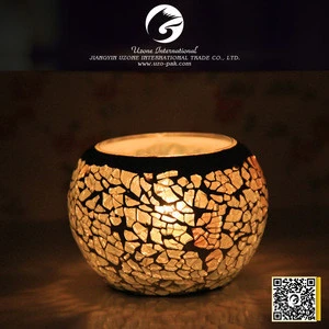 unique mosaic glass candle holder for home decoration