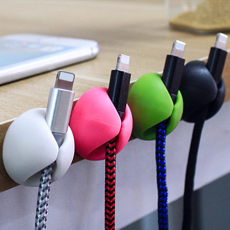 Buy Universal Silicone Holder Clips Usb Cable Management Headphone ...