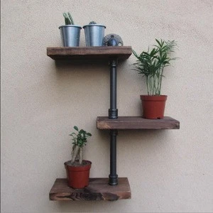 Vintage style bookcase ,wall mounted typy book shelf ,made of cast iron pipe fittings