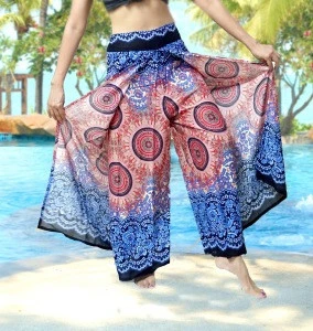 Buy Vtg Hippie Boho Dashiki Madala Harem Wide Leg Gypsy Yoga Belly