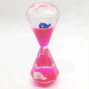 water flowing hourglass acrylic liquid timer aqua oil hourglass