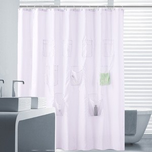 Water-Repellent Fabric Custom Print Shower Curtain  Mildew-Resistant Machine Washable White Bathroom Shower Curtains
