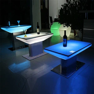 Waterproof 16 colors changing lamp wireless light up plastic led table  with remote controller