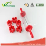 WCJB1589 Professional PP plastic rollig pin with cookies cutter