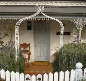 White Color Wrought Iron Garden Arch For Decoration