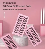 Wholesale 10 Pairs False Eyelashes Eyelash Suppliers Russian Volume Eyelash Extensions Strip Eyes Fox Eye