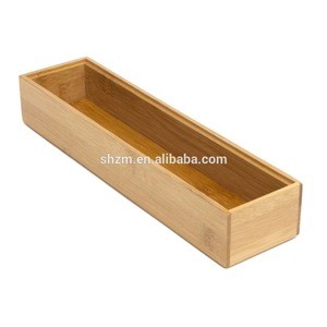Wholesale Bamboo Wood Stacking Drawer Organizer Box Kitchen Utensil Silverware Holder