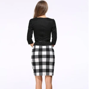 Wholesale cheap elegant ladies formal Womens 3/4 Sleeve office wear Business Pencil Dresses