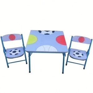 Wholesale cheap Foldable children furniture kids table and chairs set with printing patterns Plastic Table and Chairs