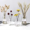 Wholesale cheap modern clear crystal home decorative flower glass vase for wedding