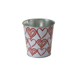 wholesale cheap small metal watering cans flower pot red heart pattern printing mini types round bucket