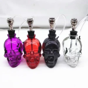Wholesale Colorful Glass Skulls Smoking Pipe Healing Crystal Point Smoking Pipe