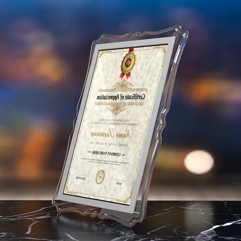 Wholesale Creative Crystal Photo Frame A4 5x7 6x8 inch Patent Certificate Frame Bedside Transparent Glass Photo Frame