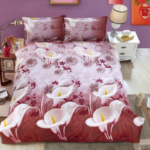 Wholesale custom brown bedding sheet set home textiles 3d comfortable four - piece bed sheet BS06