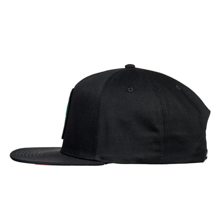 Wholesale Custom High Quality New Adult Plain Hip Hop Woven Patch Plain Black Snapback Hat Caps