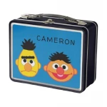 Wholesale custom printing american kid portable extra large bread packaging black metal tin lunch box with handle