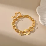 Wholesale Fashion Gold Plated Bracelet Creative Irregular Commuting Temperament Bangle Round Interlocking Design Bracelet