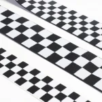 Wholesale fashion high-quality black and white checked color jacquard elastic belt