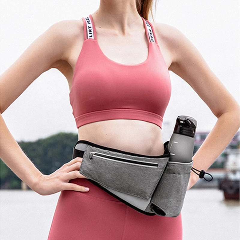 Wholesale high capacity multi pockets popular waist bag bottle holder outdoor sport running waist bag