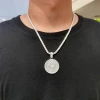 Wholesale Hip Hop Iced Out Jewelry Baguette Diamond 925 Sterling Silver Gold Plated Necklace Cubic Zircon Pendant Necklace