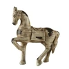 wholesale life size antique wood finish resin horse statue for sale