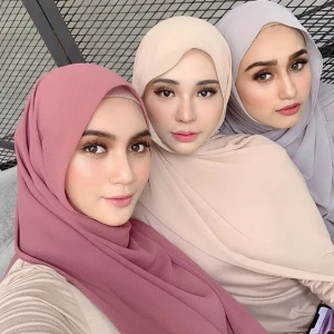 Wholesale multi - color tudung bawal hijab  chiffon jersey muslim hijab scarf women
