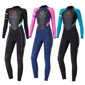 Wholesale New 3mm Wetsuit Womens One Piece Long Sleeve Keep Warm Surf Wetsuit Surfing Snorkeling Diving Suit