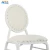 Import wholesale round back aluminum hotel dining chair banquet white price steel vinyl banquet chair with upholstered cushion from China