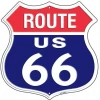 Wholesale route 66 metal wall art decoration 3d embossed Painted plaques vintage metal signs shield shaped Retro tin signs