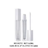 Wholesale square empty custom lip gloss packaging tube with brush