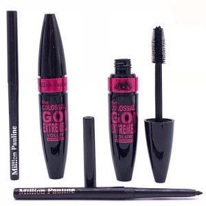Wholesale Waterproof Long Lasting Makeup set Thick Curling Mascara &amp; Quick Dry Eyeliner Pen 2 in 1 OEM