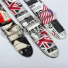 wholesales P&P high quality British flag folk guitar with PU leather instrument accessories guitar straps