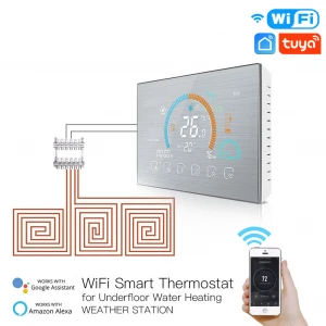 WiFi Thermostat Programmable Temperature Controller Underfloor Water/Gas Boiler Weather Station Tuya Smart Alexa Voice Control