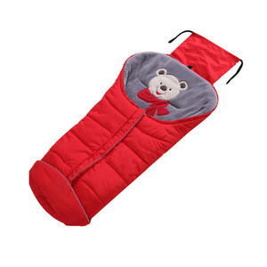Winter anti-kicking coral fleece baby stroller sleeping bag