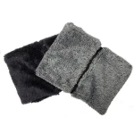 Winter Outdoor Sports Double Layers With Zipper Faux Fur Neck Warmer Snood Scarf