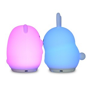 Wireless Music Player with 7 Colors Sensor Dimmable DC 5V Indoor USB Speaker Bluetooth Light silicone for Children