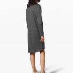 Women Jersey Dress Female Medium Knit Apparel Autumn Winter New Fashion Dress Long-Sleeved Midi Dress