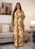 Women Print Floral Wholesale Caftan Kaftan Islamic Clothing Abaya Dubai 2021