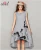 Import Women&#039;s ink printing dress loose large size M-6XL clothing casual sleeveless linen dress women from China