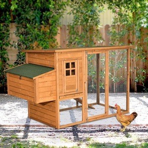 Wooden Chicken Coop Nest Box Hen House Poultry Cage Hutch with Ramp