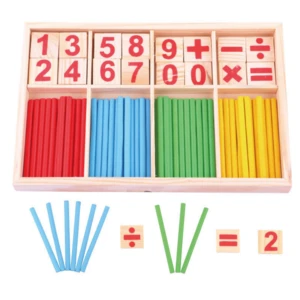 Wooden Math Counting Sticks Kids Preschool Educational Toys
