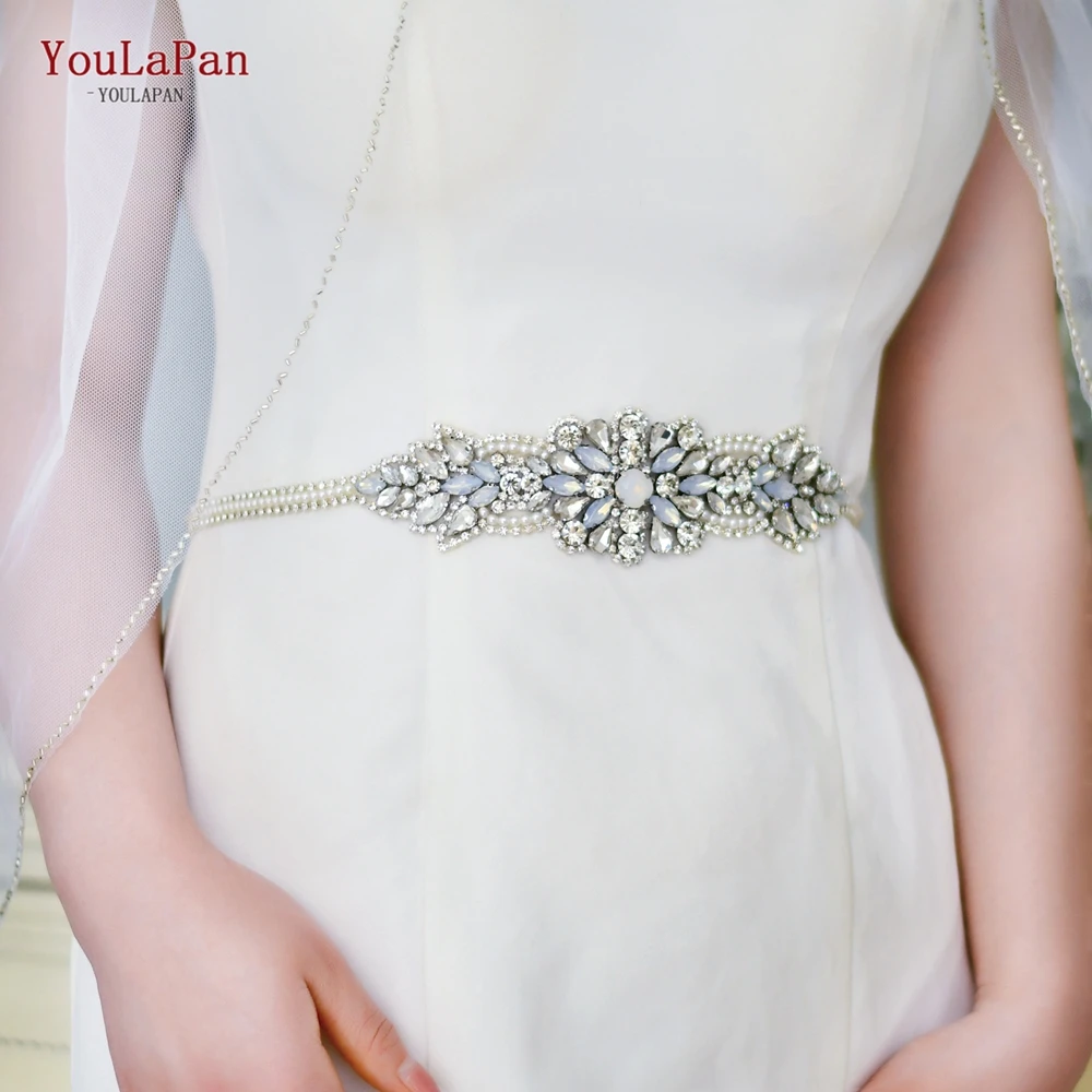 YouLaPan S25 Luxury New Rhinestone Protein Diamond Clothing Belt Accessories Bridal Wedding Beads Belt