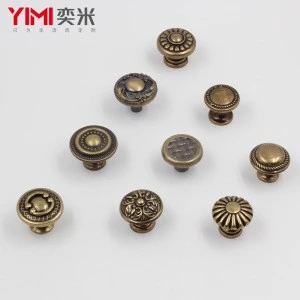 zinc alloy round small mini furniture drawer knobs handle