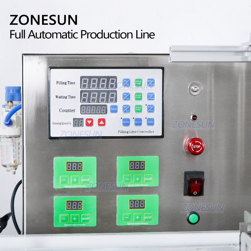 ZONESUN Peristaltic Pump Full Automatic Round Liquid Small Essential Oil Bottle Filling Capping And Labeling Machine