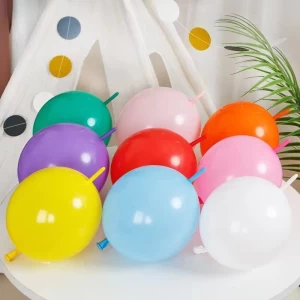 New 10inch Natural Latex balloon Connected Linked Party Decoration Tail Balloons