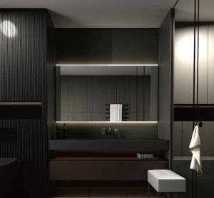DREAM Modern Rectangle Acrylic Framed LED Bathroom Smart Vanity Wall Mirror with Light