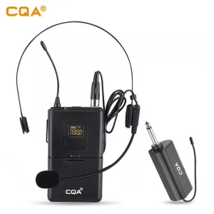CQA UHF headset portable wireless microphone beltpack Transmitter and Receiver ideal for teaching speaker