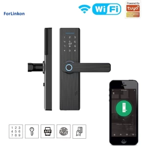 Tuya WiFi Multiple Unlocking Fingerprint Lock, Security Intelligent Smart Lock With Smart Life Password RFID Door Lock