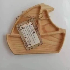 Sailboat Shaped Wooden Plate